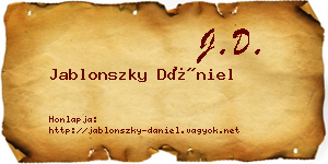 Jablonszky Dániel névjegykártya